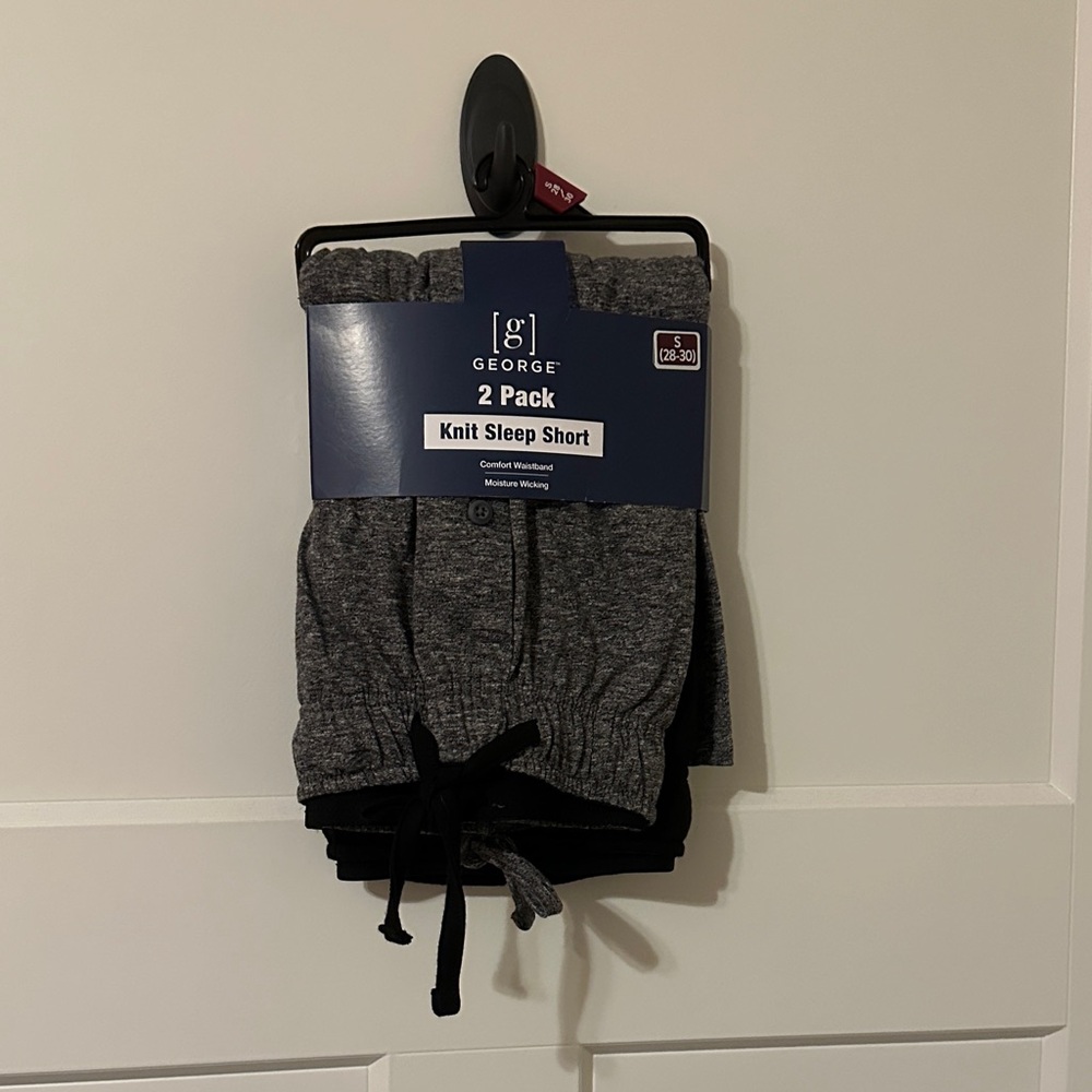 George Men's Knit Sleep Shorts 2-Pack - Charcoal and Black